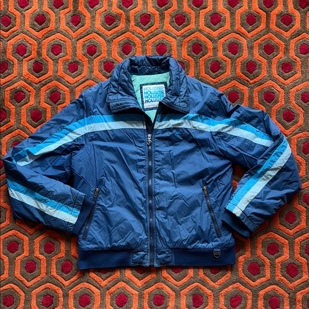 Vintage Men's Large Hollister Jacket puffer Blue